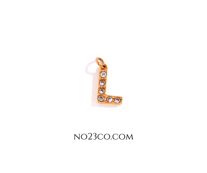 Stainless Steel Gold Plated 18K Letter ''L''