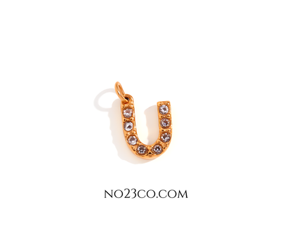 Stainless Steel Gold Plated 18K Letter ''U'