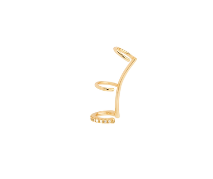 Triple Hoop Ear Cuff No Piercing 18K Gold Plated 925 Sterling Silver