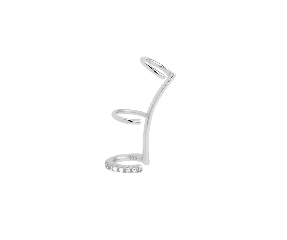 Triple Hoop Ear Cuff No Piercing  925 Sterling Silver