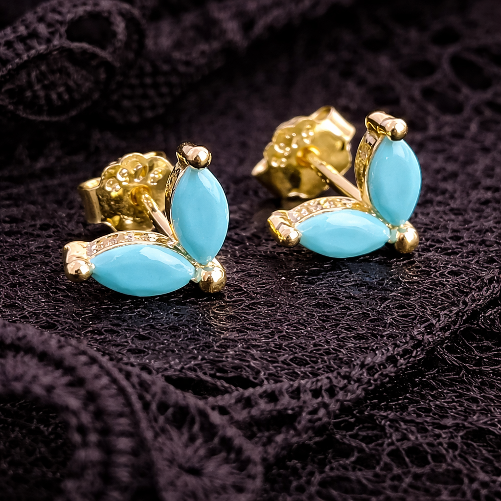 Stud turquoise earrings