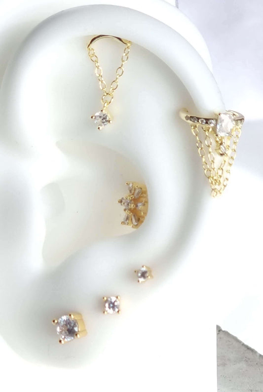Ear Curation Set 18K Gold Plated S925 Sterling Silver 